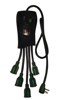 GoGreen Power 5 Outlet Surge Protector, Black, GG-5OCT