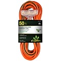 GoGreen Power 50 Indoor/Outdoor Extension Cord, 3-Outlet, 14 AWG, Orange (GG-15150)