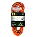 GoGreen Power 25 Indoor/Outdoor Extension Cord, 3-Outlet, 14 AWG, Orange (GG-15125)