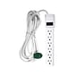 GoGreen Power 6 Outlet Surge Protector, 12' cord, White (GG-16103M-12)