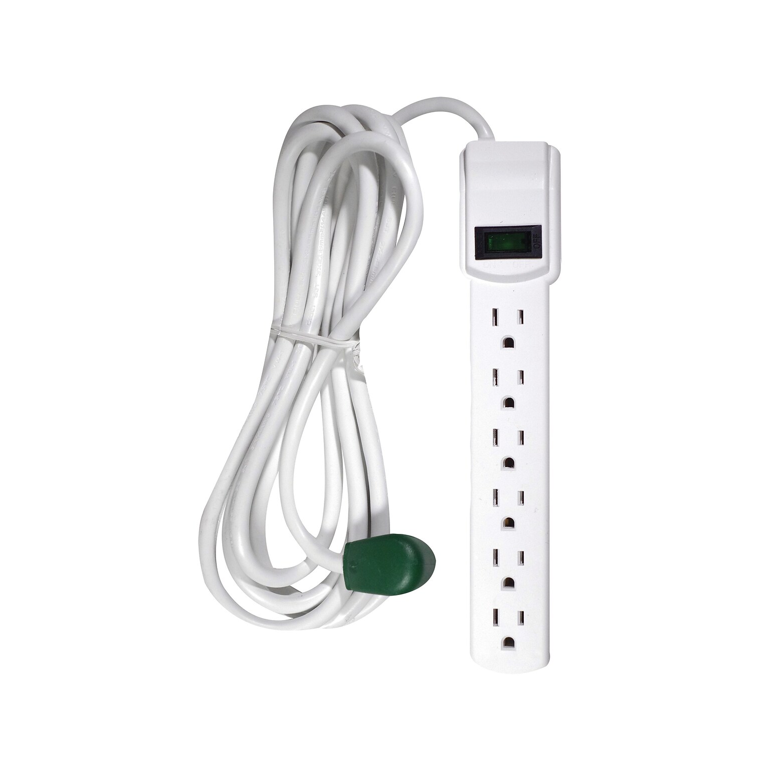 GoGreen Power 6 Outlet Surge Protector, 12 cord, White (GG-16103M-12)