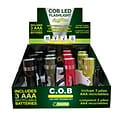 GoGreen Power COB LED Flashlight Display, Assorted Colors (GG-113-COBD12)
