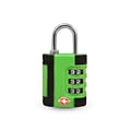 Travergo 3 Digit Two Tone Combination Lock, Green (TR1100GN)