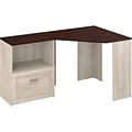 Bush Furniture Townhill 34 Corner Desk with Lateral File Cabinet, Washed Gray/Madison Cherry (TNH001WM2)