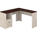 Bush Furniture Townhill 54 L-Shaped Desk, Washed Gray/Madison Cherry (TND154WM2-03)