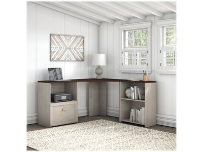 Bush Furniture Townhill 1-Drawer Lateral File Cabinet, Not Assembled, Letter, Madison Cherry/Washed Gray (TNF124WM2-03)