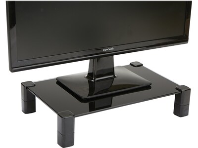 Mind Reader Adjustable Monitor Stand, Black (4LEGLASS-BLK)