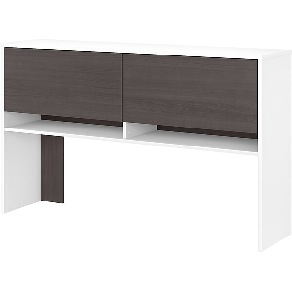 Bush Business Furniture Jamestown Contemporary Hutch, Storm Gray /White (JTH161SGWH)