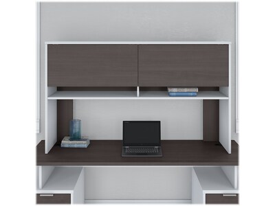 Bush Business Furniture Jamestown Contemporary Hutch, Storm Gray /White (JTH161SGWH)