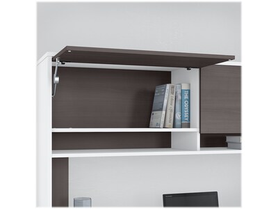 Bush Business Furniture Jamestown Contemporary Hutch, Storm Gray /White (JTH161SGWH)