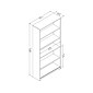 Bush Furniture Cabot 5-Shelf 66.3"H Bookcase, White (WC31966)
