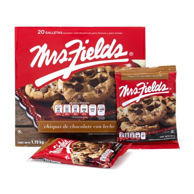 Mrs Fields Milk Chocolate Chip Cookies, 2.1 oz, 20/Pack (212-00010)