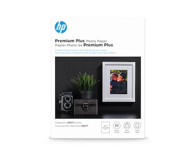 HP Premium Plus Glossy Photo Paper, 5 x 7, 60 Sheets/Pack (CR669A)