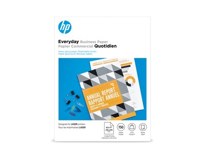 HP Everyday Business Paper, Glossy, 8.5 x 11, 150 Sheets/Pack (4WN08A)
