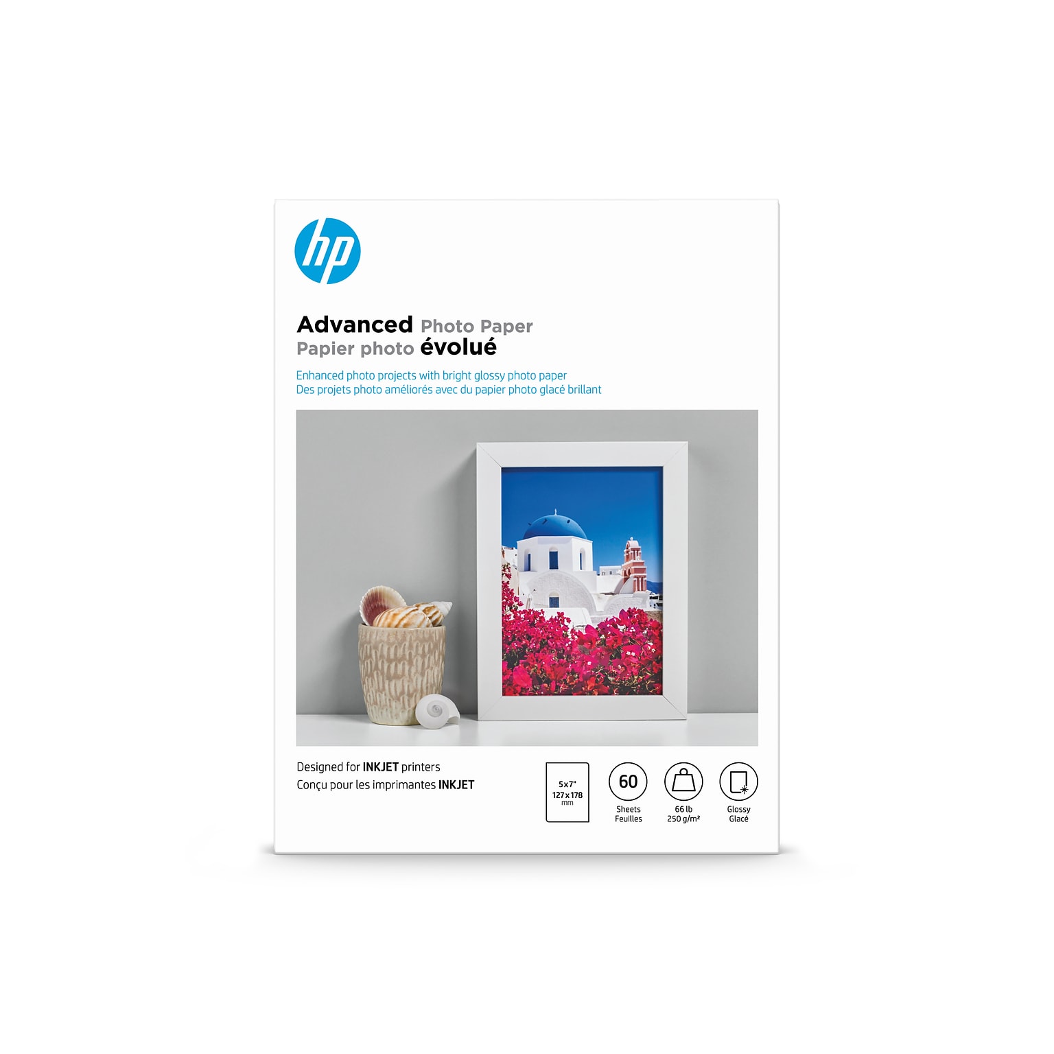 HP Advanced Glossy Photo Paper, 5 x 7, 60 Sheet/Pack (Q8690A)