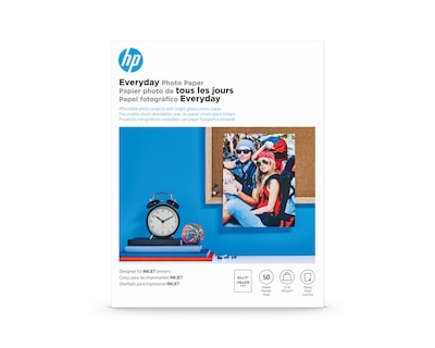 HP Everyday Glossy Photo Paper, 8.5 x 11, 50 Sheets/Pack (Q8723A)