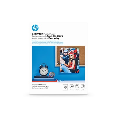 HP Everyday Glossy Photo Paper, 8.5 x 11, 50/Pack (Q8723A)