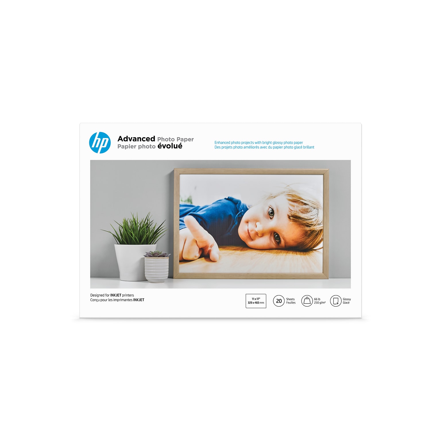 HP Advanced Glossy Photo Paper, 13 x 19, 20 Sheets/Pack (CR696A)