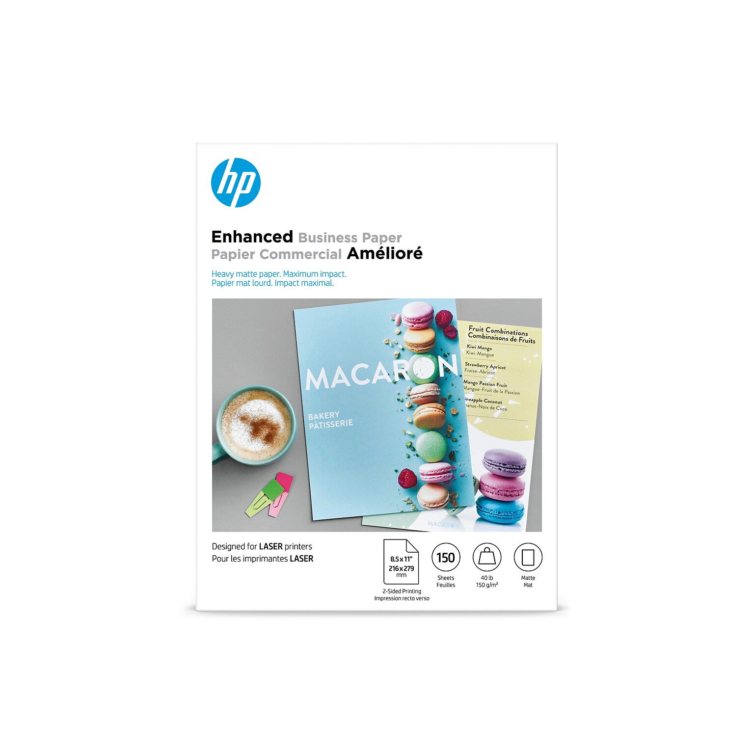 HP Enhanced Business Paper Matte Brochure Paper, 8.5 x 11, 150 Sheets/Pack (Q6543A)