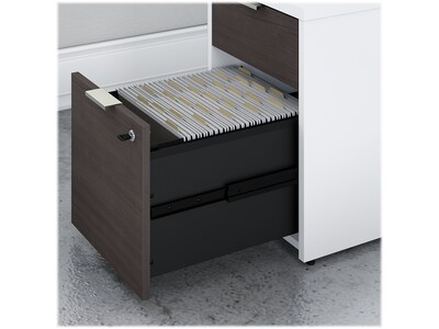 Bush Business Furniture Jamestown 71"W Computer Desk, Storm Gray/White (JTN006SGWHSU)