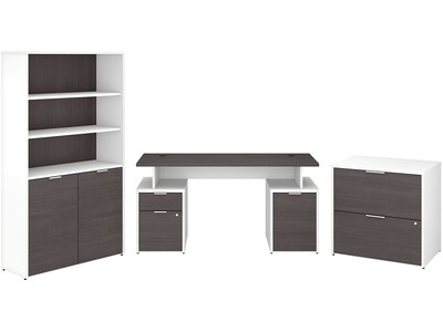 Bush Business Furniture Jamestown 60 Computer Desk, Storm Gray/White (JTN019SGWHSU)