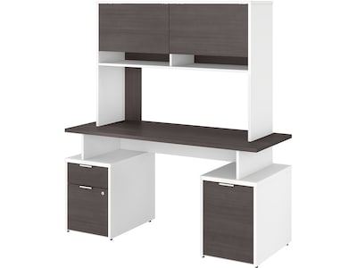 Bush Business Furniture Jamestown 60W Computer Desk, Storm Gray/White (JTN016SGWHSU)
