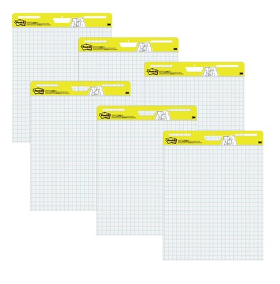 Post-it Super Sticky Easel Pad, 25 x 30, Grid Lined, 30 Sheets/Pad, 6 Pads/Pack (560 VAD 6PK)