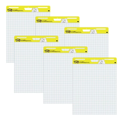 Post-it® Super Sticky Easel Pad, 25 x 30, White with Grid, 30 Sheets/Pad, 6 Pads/Pack (560 VAD 6PK)