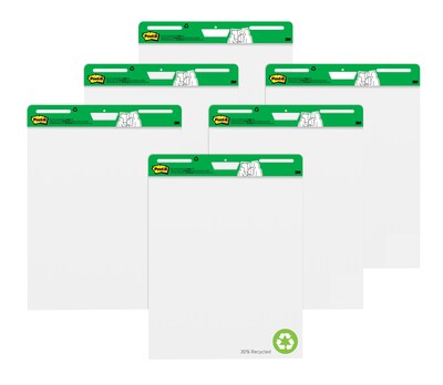 Post-it Super Sticky Easel Pad, 25" x 30", 30 Sheets/Pad, 6 Pads/Pack (559RPVAD6)