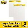 Post-it® Super Sticky Easel Pad, 25 x 30, White, 30 Sheets/Pad, 2 Pads/Pack (559)