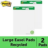 Post-it® Super Sticky Recycled Easel Pad, 25 x 30, White, 30 Sheets/Pad, 2 Pads/Pack (559-RP)