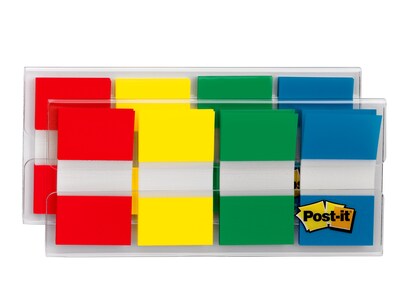 Post-it® Flags, .94" Wide, Assorted Colors, 160 Flags/Pack (680-RYGB2)