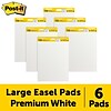 Post-it® Super Sticky Easel Pad, 25 x 30, White, 30 Sheets/Pad, 6 Pads/Pack (559-VAD-6PK)