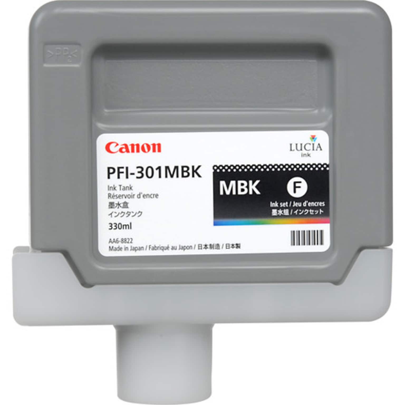 Canon PFI-301 Black Matte Standard Yield Ink Tank Cartridge (1485B001)