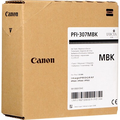 Canon PFI-307 Black Matte Standard Yield Ink Cartridge (9810B001AA)