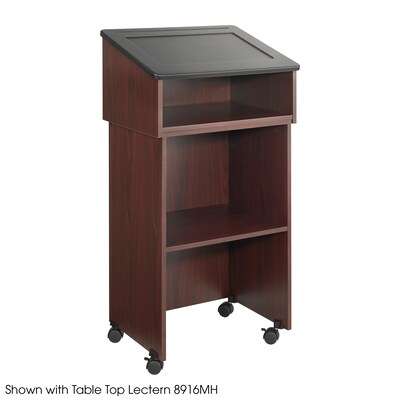 Safco 2-Shelf Wood Lectern Base/Media Cart, Mahogany (8917MO)