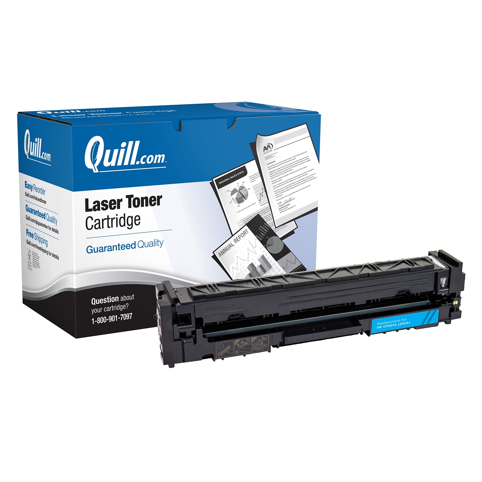 Quill Brand® Remanufactured Cyan Standard Yield Toner Cartridge Replacement for HP 202A (CF501A) (Lifetime Warranty)