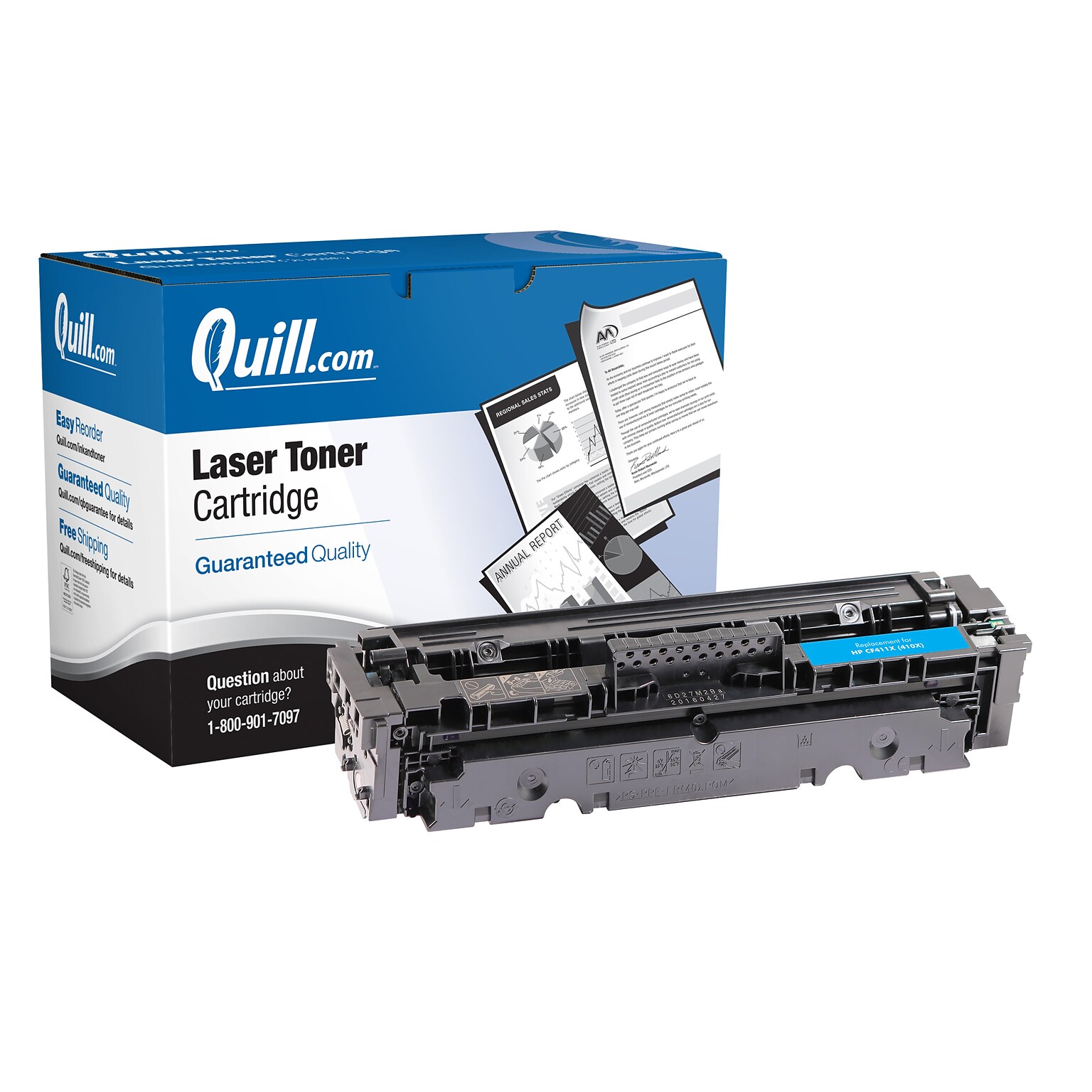 Quill Brand® Remanufactured Cyan High Yield Toner Cartridge Replacement for HP 410X (CF411X) (Lifetime Warranty)