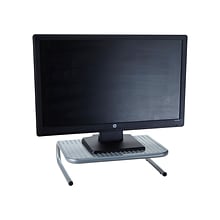 Mind Reader Metal Monitor Stand with Keyboard Storage Space, Silver, (METMONST-SIL)