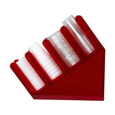 Mind Reader Fancy Acrylic Cup and Lid Holder, Red, (4ACUPHOLD-RED)