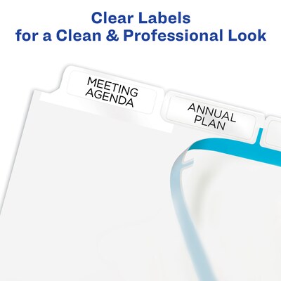 Avery Index Maker Big Tab Paper Dividers with Print & Apply Label Sheets, 5 Tabs, White (11490)
