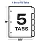 Avery Index Maker Big Tab Paper Dividers with Print & Apply Label Sheets, 5 Tabs, White (11490)