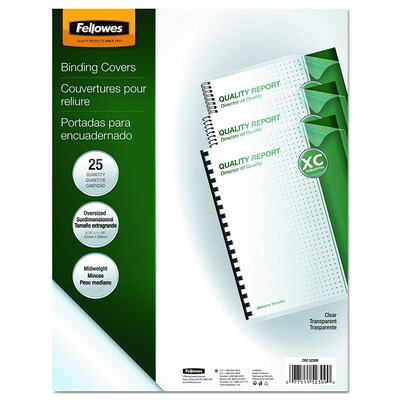 Fellowes Crystals Presentation Covers, 8-3/4" x 11-1/4", Clear, 25/Pack (52309)