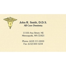 Custom Gold Foil Embossed Business Cards, CLASSIC® Ivory Laid 80#, Flat Ink, 1 Standard Ink, 1-Sided