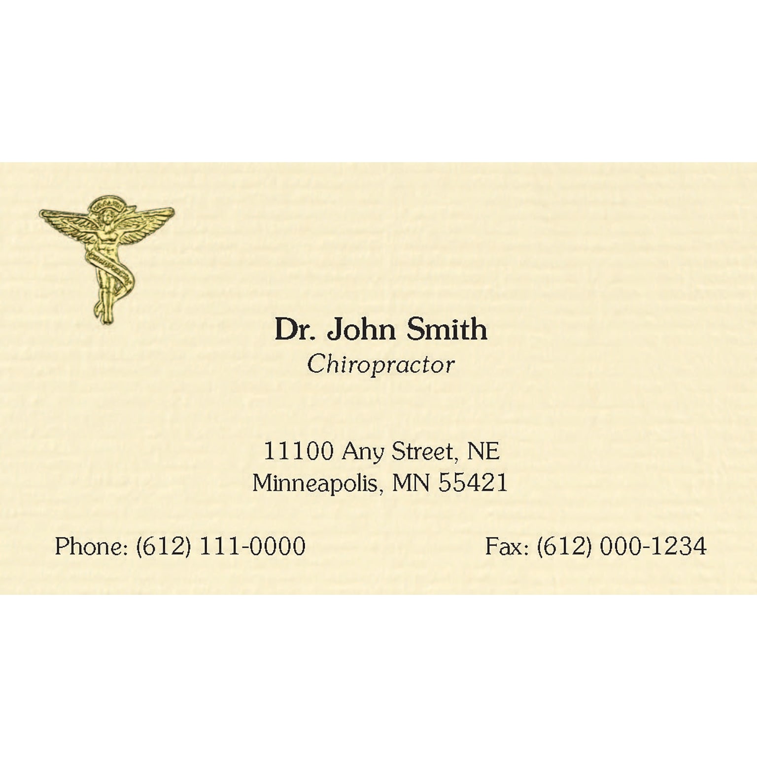 Custom Gold Foil Embossed Business Cards, CLASSIC® Ivory Laid 80#, Raised Ink, 1 Standard Ink, 1-Sided, Logo 207, 250/PK