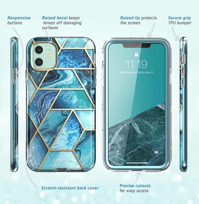 i-Blason Cosmo Patterned Ocean Blue Case for iPhone 11 (IP116.1-COSM-OC)