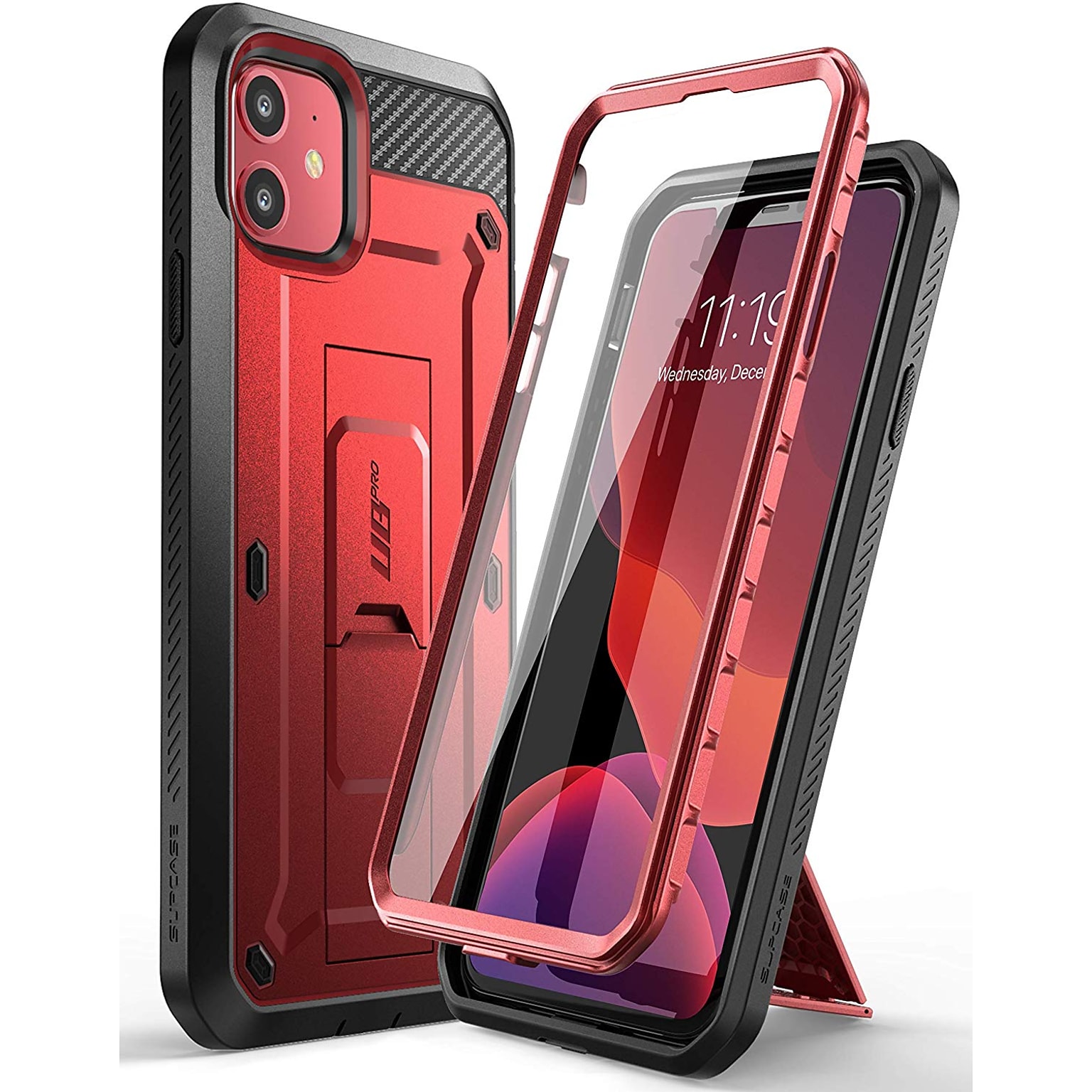 SUPCASE Unicorn Beetle Pro Metallic Red Rugged Case for iPhone 11 (S-IP1161-UBP-RD)