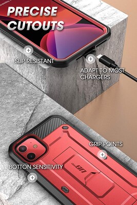 SUPCASE Unicorn Beetle Pro Metallic Red Rugged Case for iPhone 11 (S-IP1161-UBP-RD)