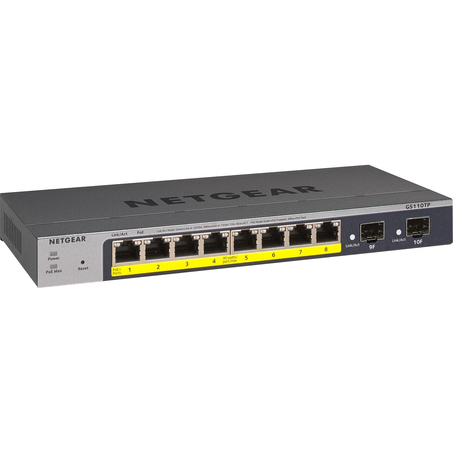 Netgear Smart Managed Pro 8-Port Gigabit Ethernet Smart Switch (GS110TP-300NAS)