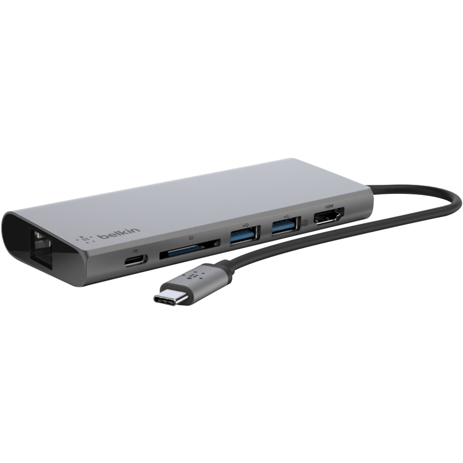 Belkin 6-Port USB-C Hub, Gray (F4U092BTSGY)